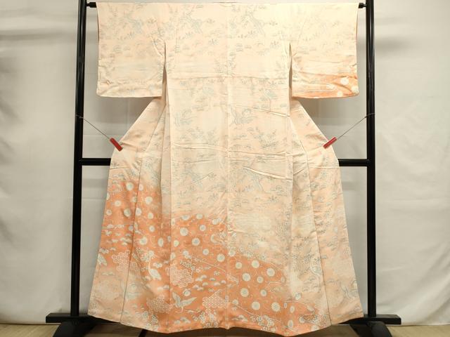 平和屋着物■訪問着　飛鶴文　菊唐草　宝尽くし　松竹梅　暈し染め　正絹　逸品　DABI0771cd