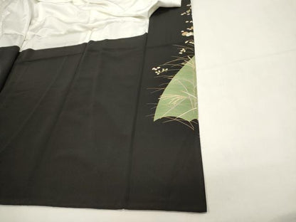 平和屋着物■豪華黒留袖　作家物　駒刺繍　花丸文　枝梅　金彩　正絹　逸品　DABI0797cd