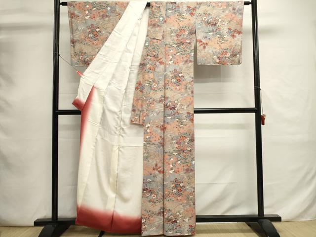 平和屋着物■上質な小紋　貝桶花文　金彩　正絹　逸品　DABI0784cd
