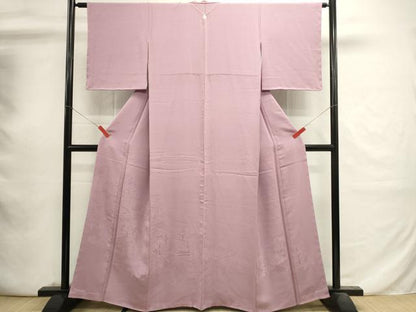 平和屋着物■豪華色留袖　渡橋風景地紋　紅藤色　正絹　逸品　未使用　DABI0783cd