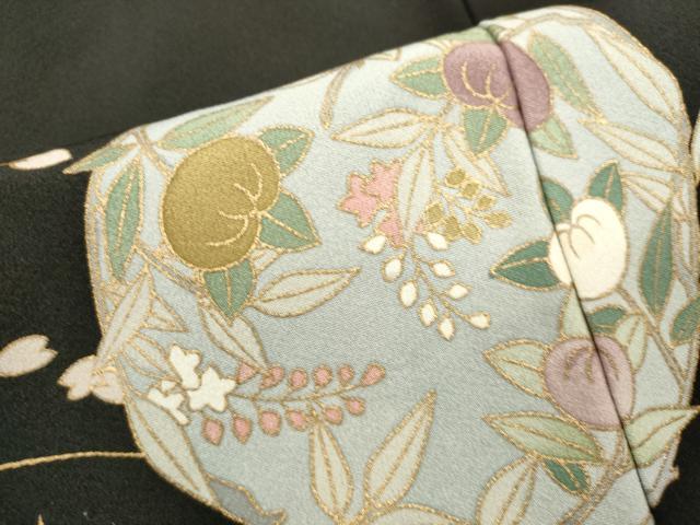 平和屋着物■豪華黒留袖　作家物　駒刺繍　花丸文　枝梅　金彩　正絹　逸品　DABI0797cd