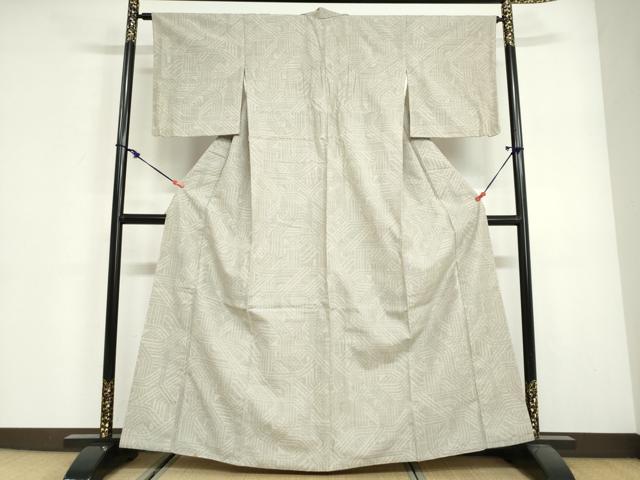 平和屋着物●結城紬　80亀甲　抽象文様　正絹　逸品　DABG2922ud