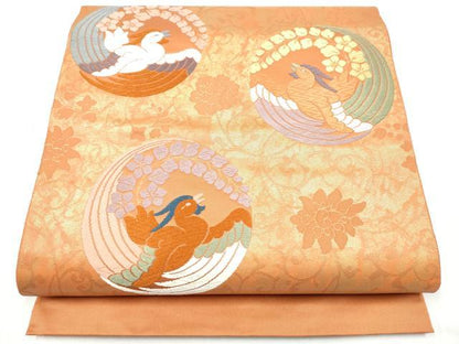 平和屋着物●西陣　六通柄袋帯　唐織　織文錦　証紙付き　正絹　逸品　未使用　CABJ4952hy