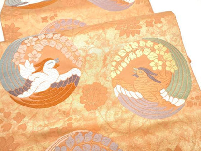 平和屋着物●西陣　六通柄袋帯　唐織　織文錦　証紙付き　正絹　逸品　未使用　CABJ4952hy