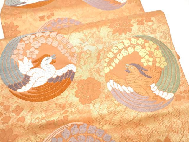 平和屋着物●西陣　六通柄袋帯　唐織　織文錦　証紙付き　正絹　逸品　未使用　CABJ4952hy