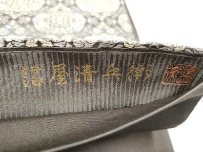 平和屋着物●西陣織　陰山織物謹製　箔屋清兵衛　六通柄袋帯　花唐草文　ますいわ屋扱い　正絹　逸品　CABJ4964hy