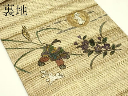 平和屋着物＊夏物　九寸名古屋帯　抽象文　金通し地　正絹　逸品　未使用　CABJ1699rv