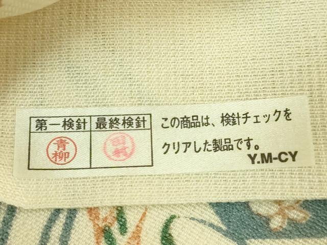 平和屋着物＊極上　夏物　琉球紅型本染　全通柄袋帯　伝統工芸士　石村久雄　草花文　逸品　DZAB8251kh6
