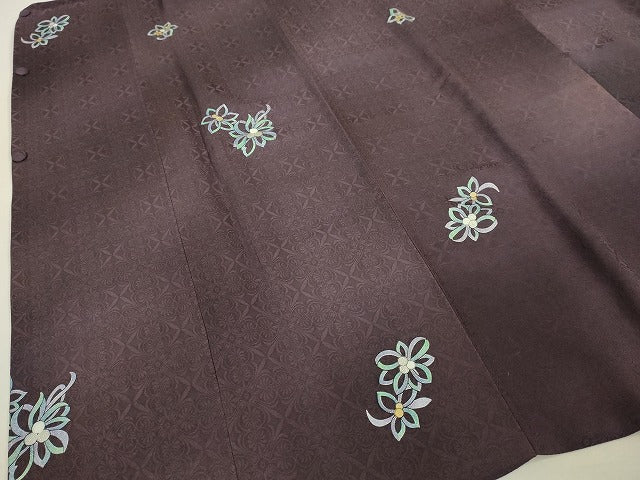 平和屋着物∞極上　道行コート　ロング丈　舞花文　暈し染め　金彩　逸品　DZAB8283kh6