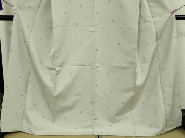 平和屋本店●極上　京都・西陣　織元ブランド　泰流舎　お召　衣々　舞桜　灰黄緑色地　反端付き　逸品　未使用　DZAB3852kh6
