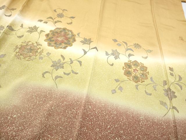 平和屋着物●染色作家　林川信夫　訪問着　正倉院花唐草文　暈し染め　金彩　正絹　逸品　CABJ5083hy