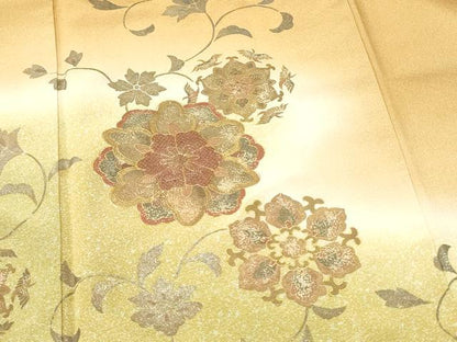平和屋着物●染色作家　林川信夫　訪問着　正倉院花唐草文　暈し染め　金彩　正絹　逸品　CABJ5083hy