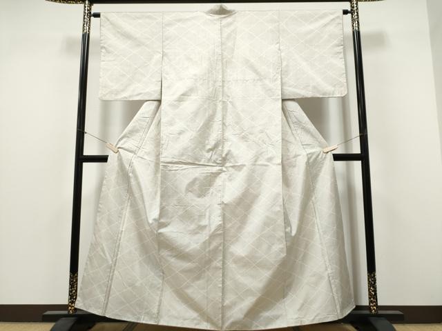 平和屋着物●本場大島紬　白大島　菱繋ぎ　正絹　逸品　CABJ5070hy
