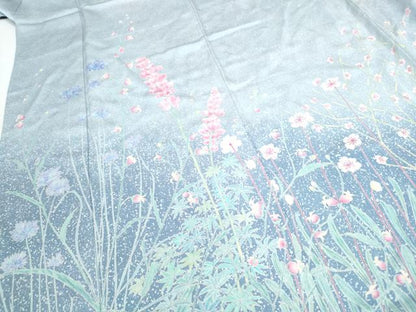 平和屋着物●染色作家　田中文子　訪問着　草花文　暈し染め　正絹　逸品　CABJ5117hy