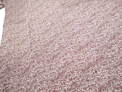 平和屋着物●江戸小紋　流水草花文　鬼しぼ縮緬　正絹　逸品　未使用　CABJ5093hy