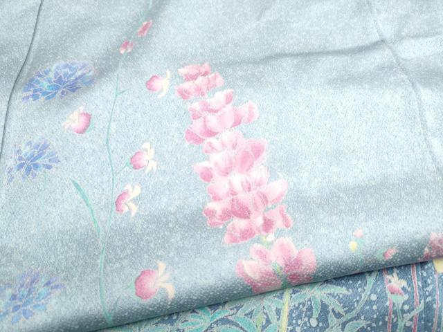 平和屋着物●染色作家　田中文子　訪問着　草花文　暈し染め　正絹　逸品　CABJ5117hy