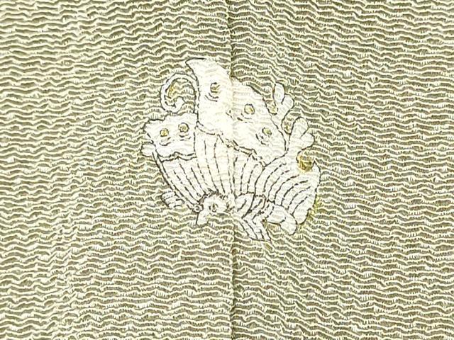 平和屋着物●訪問着　総刺繍　草花文　金糸　鬼しぼ縮緬　正絹　逸品　CABJ5097hy