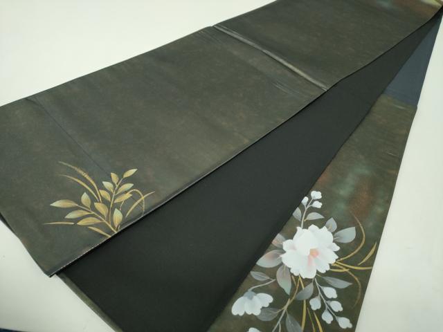 平和屋着物▼太鼓柄袋帯　籬花文　金彩　引箔　正絹　逸品　DABH9322ps