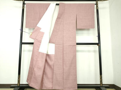 平和屋着物●結城紬　色無地　鴇浅葱色　正絹　逸品　DABH9469ps