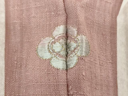 平和屋着物●結城紬　色無地　鴇浅葱色　正絹　逸品　DABH9469ps