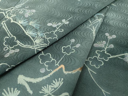 平和屋着物●訪問着　刺繍　松竹梅　暈し染め　正絹　逸品　DABH9465ps
