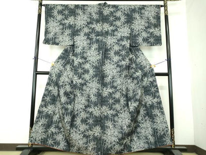 平和屋着物●本場大島紬　7マルキ　笹竹文　正絹　逸品　DABH9467ps