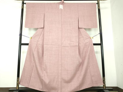 平和屋着物●結城紬　色無地　鴇浅葱色　正絹　逸品　DABH9469ps