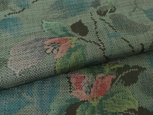 平和屋着物●本場大島紬　9マルキ　枝花文　正絹　逸品　未使用　DABH9464ps