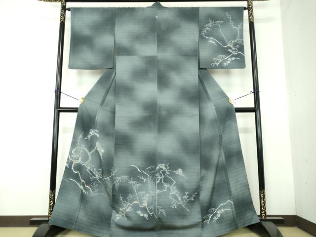 平和屋着物●訪問着　刺繍　松竹梅　暈し染め　正絹　逸品　DABH9465ps