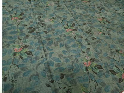 平和屋着物●本場大島紬　9マルキ　枝花文　正絹　逸品　未使用　DABH9464ps