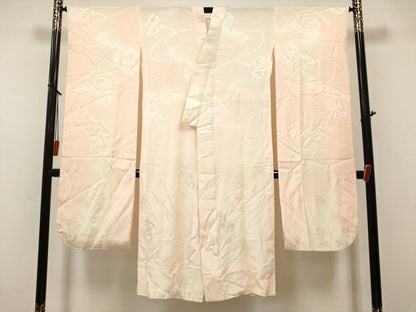 平和屋着物■振袖用長襦袢　無双仕立て　刺繍　鈴花地紋　暈し染め　正絹　逸品　DABH5056ea