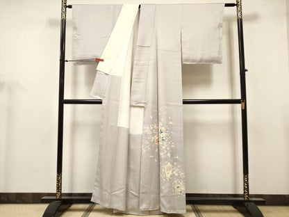 平和屋着物■豪華色留袖　作家物　駒刺繍　陶器花文　吹き寄せ　正絹　逸品　DABH5085ea