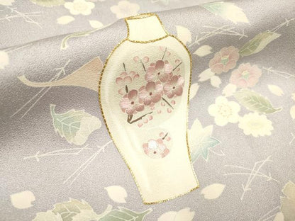 平和屋着物■豪華色留袖　作家物　駒刺繍　陶器花文　吹き寄せ　正絹　逸品　DABH5085ea