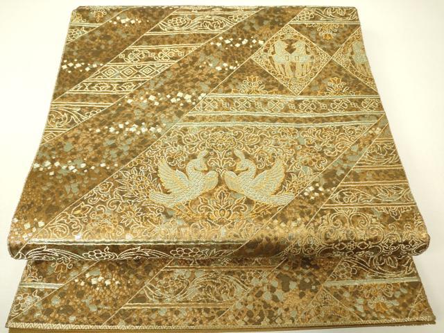 平和屋着物▼六通柄袋帯　九百錦昭倉苑　鳥獣花文　金糸　逸品　DABH6255az