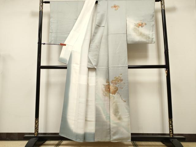 平和屋着物■訪問着　文箱花文　暈し染め　金彩　正絹　逸品　DABH5097ea