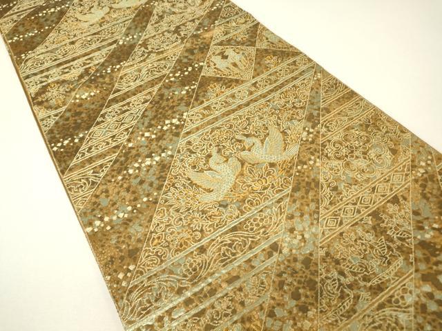 平和屋着物▼六通柄袋帯　九百錦昭倉苑　鳥獣花文　金糸　逸品　DABH6255az