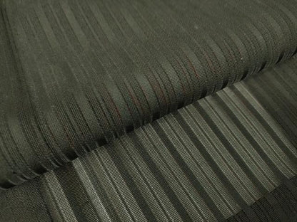 平和屋着物▽道行コート　スリーシーズン　春夏秋　塵除け　二重紗　縞　黒地　ロング丈　正絹　逸品　DABH6274az