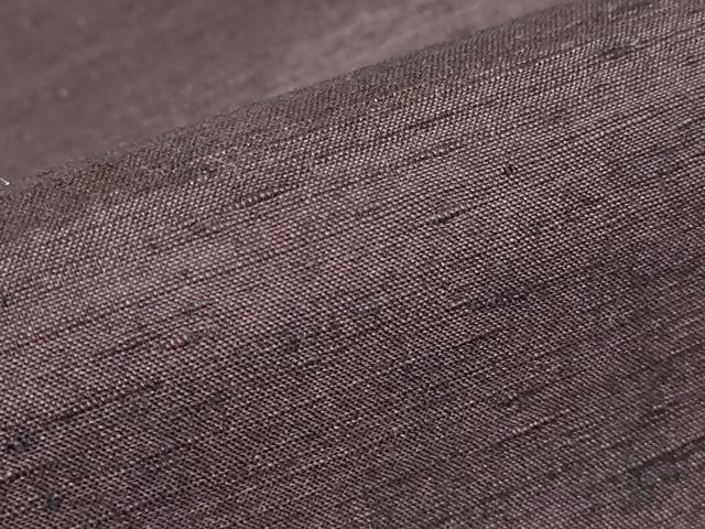 平和屋着物▽長井紬 　単衣　深紫色　反端付き 　正絹　逸品　未使用　DABH6279az