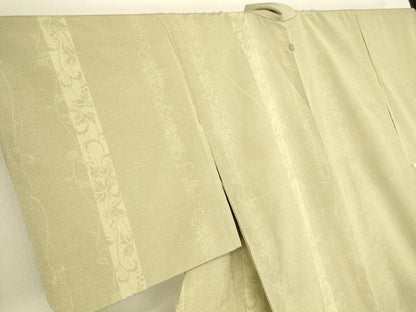 平和屋着物▽本塩沢　訪問着　単衣　葡萄唐草文　110亀甲　正絹　逸品　DABH6284az