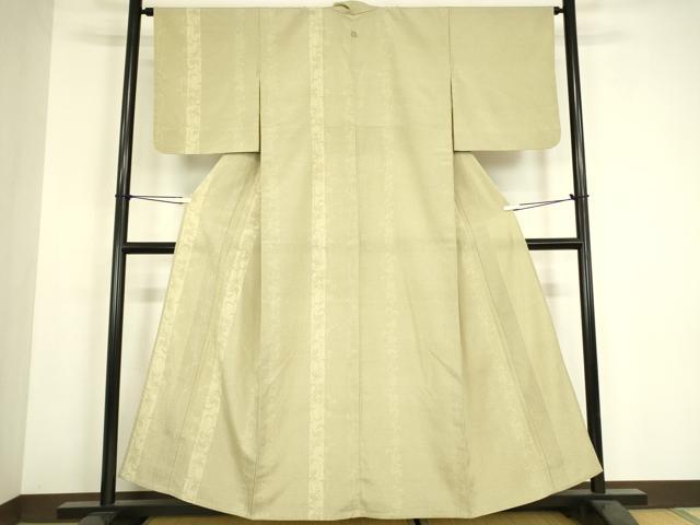 平和屋着物▽本塩沢　訪問着　単衣　葡萄唐草文　110亀甲　正絹　逸品　DABH6284az