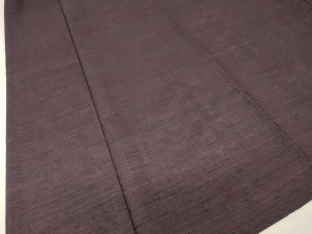平和屋着物▽長井紬 　単衣　深紫色　反端付き 　正絹　逸品　未使用　DABH6279az