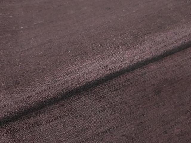 平和屋着物▽長井紬 　単衣　深紫色　反端付き 　正絹　逸品　未使用　DABH6279az