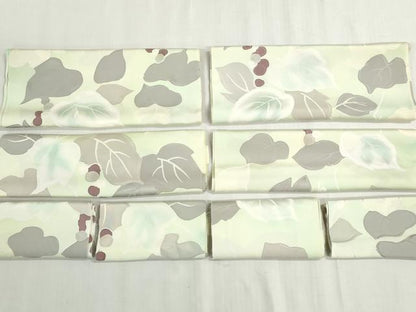 平和屋着物▼小紋　解き反物　着尺　裁断済　地紋起こし　葡萄蔦の葉文　逸品　DABG9222we