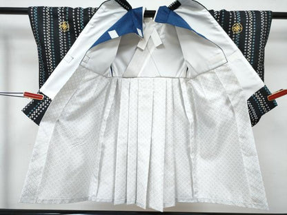 平和屋着物[]お宮参り　男の子　祝着　産着　ベビー着物　市松文様　マジックテープ式　洗える着物　DABG3122ma