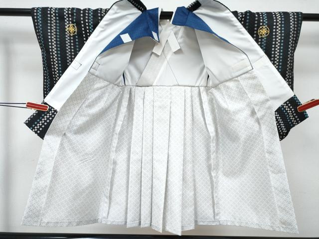 平和屋着物[]お宮参り　男の子　祝着　産着　ベビー着物　市松文様　マジックテープ式　洗える着物　DABG3122ma