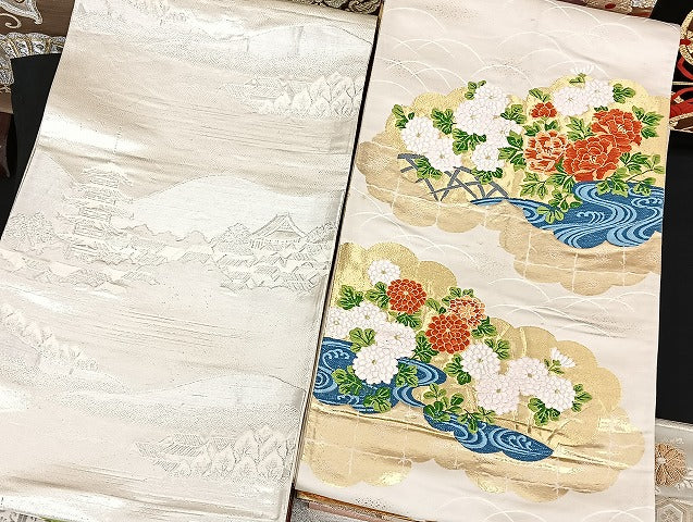 平和屋着物■袋帯 西陣 まとめて100点 鳳凰 向かい鶴 蝶 風景 更紗 花柄 正倉院 佐賀錦 金銀糸 着用可能多数 未使用品有 全て正絹 mmm1249
