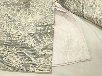 平和屋着物■上質な紬　風景樹林文　正絹　逸品　DABH4272qp