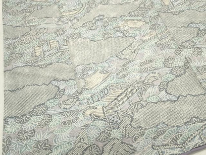 平和屋着物■上質な小紋　風景文　正絹　逸品　未使用　DABI0878cd