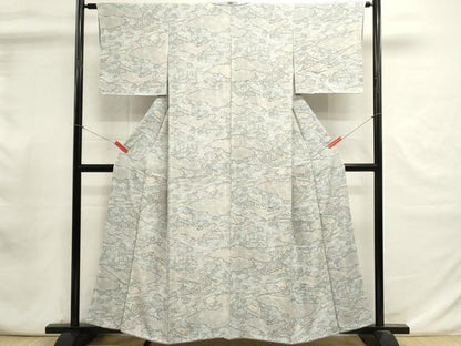 平和屋着物■上質な小紋　風景文　正絹　逸品　未使用　DABI0878cd