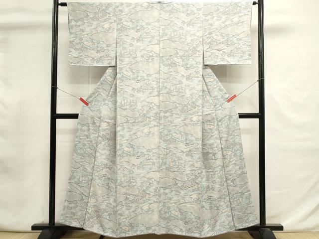 平和屋着物■上質な小紋　風景文　正絹　逸品　未使用　DABI0878cd